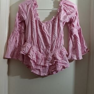 Pink Forever 21 off the shoulder shirt